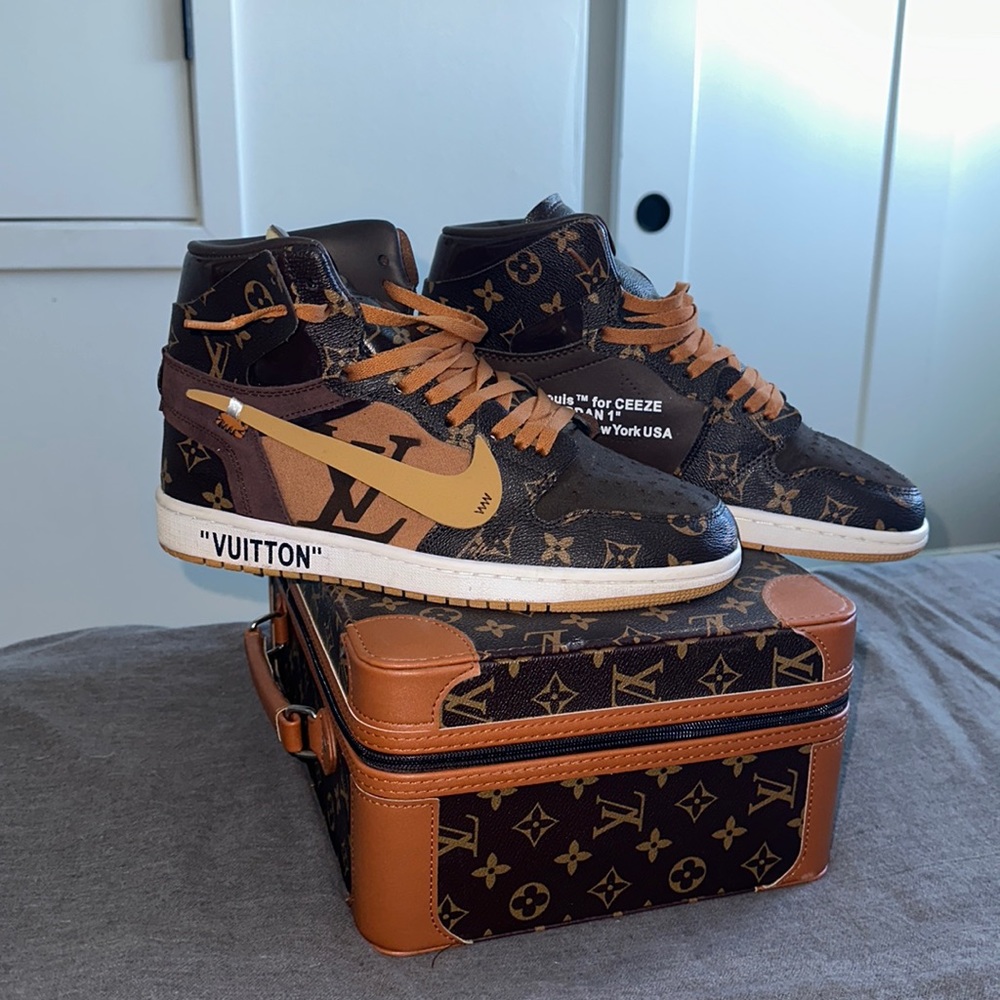 MENS CUSTOM LOUIS VUITTON OFF-WHITE X NIKE AIR JORDAN 1S